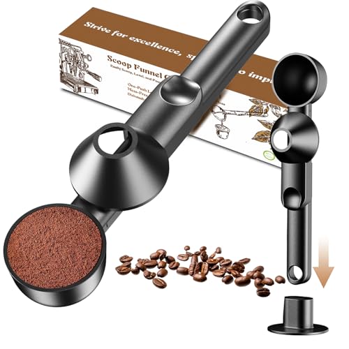 Mudygelay Coffee Scoop with Funnel for Ground Coffee, Protein Powder & Tea, for Reusable K Cup Refiller, 2TBSP Mess-Free, Funnel Design Prevents Spills (Black, 1-Pack) - Image 1