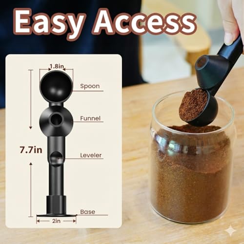 Mudygelay Coffee Scoop with Funnel for Ground Coffee, Protein Powder & Tea, for Reusable K Cup Refiller, 2TBSP Mess-Free, Funnel Design Prevents Spills (Black, 1-Pack) - Image 5