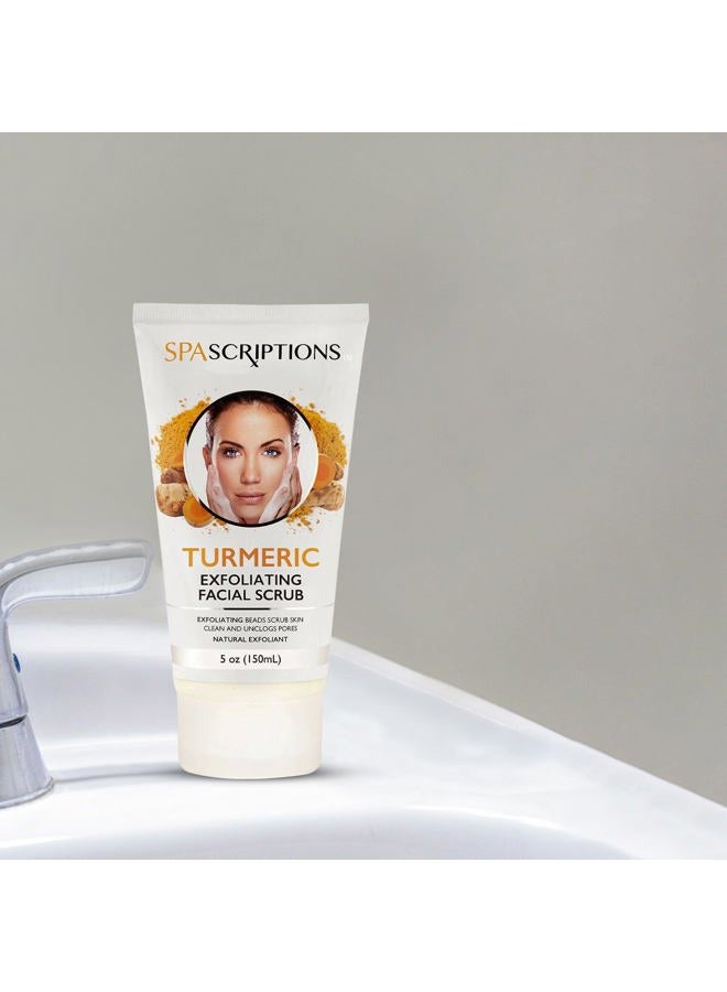 spascriptions Face Exfoliating Scrub with Turmeric - Face Wash - 5 Oz - Image 3