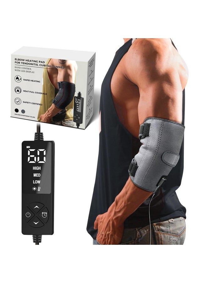Creatrill CREATRILL Elbow Heating Pad for Cubital Tunnel and Tennis Elbow Relief, Heated Elbow Brace Arm Heating Pad Sleeve for Ulnar Nerve with Auto Off and Moist Heat Option  - Image 1