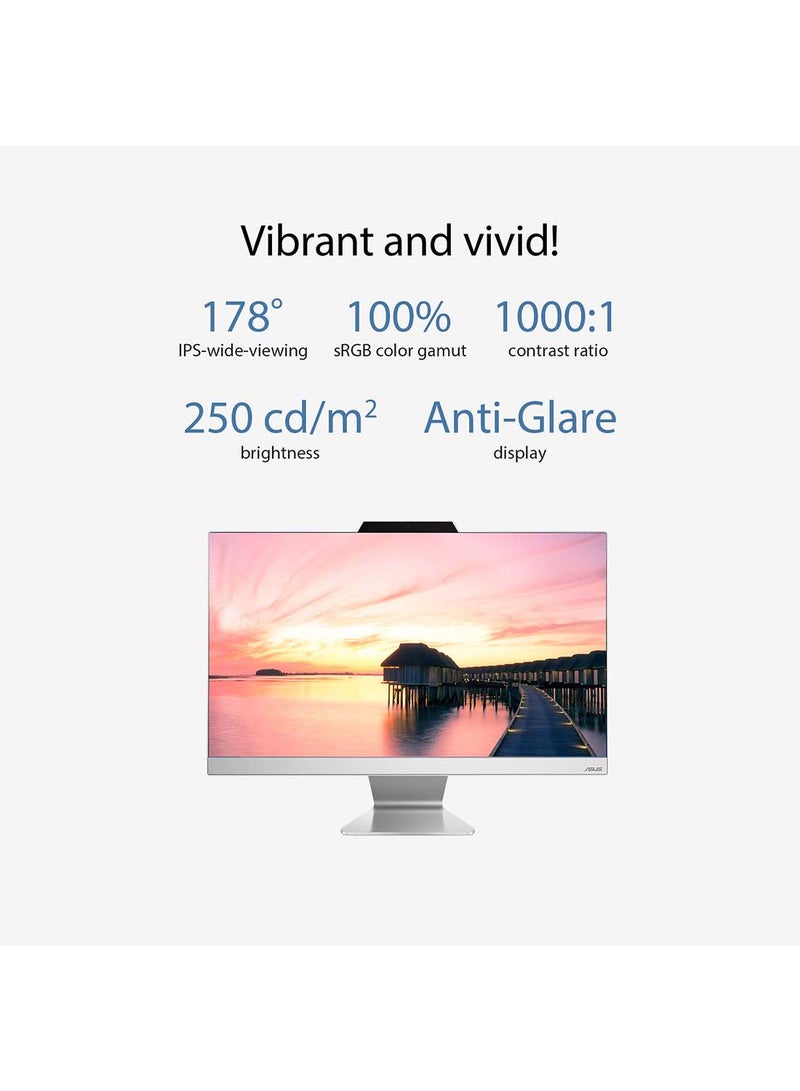 ASUS (Upgraded Version) All In One Pc 23.8-Inch Display, Core i5-1335U Processor/8GB RAM/512GB SSD/Intel UHD Graphics/DOS(Without Windows) / White English/Arabic White - Image 4