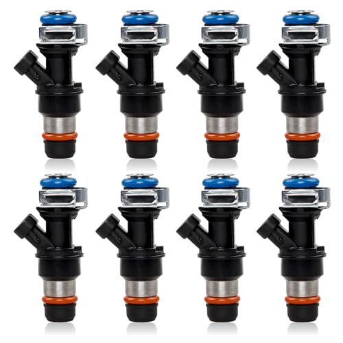 Gledewen 48 53 60 Fuel Injector 4 Holes 8Pcs Compatible with 19992006 Chevrolet Silverado Suburban Tahoe Cadillac Escalade GMC Sierra Yukon Isuzu Hummer Buick Replaces 17113553 25323974 - Image 1