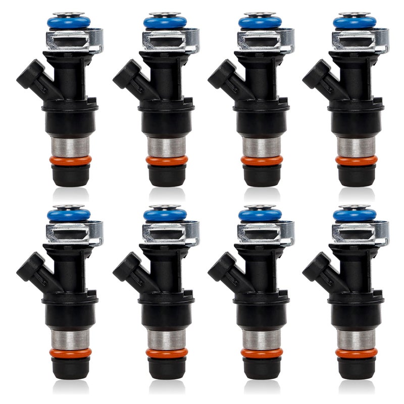 Gledewen 48 53 60 Fuel Injector 4 Holes 8Pcs Compatible with 19992006 Chevrolet Silverado Suburban Tahoe Cadillac Escalade GMC Sierra Yukon Isuzu Hummer Buick Replaces 17113553 25323974 - Image 2