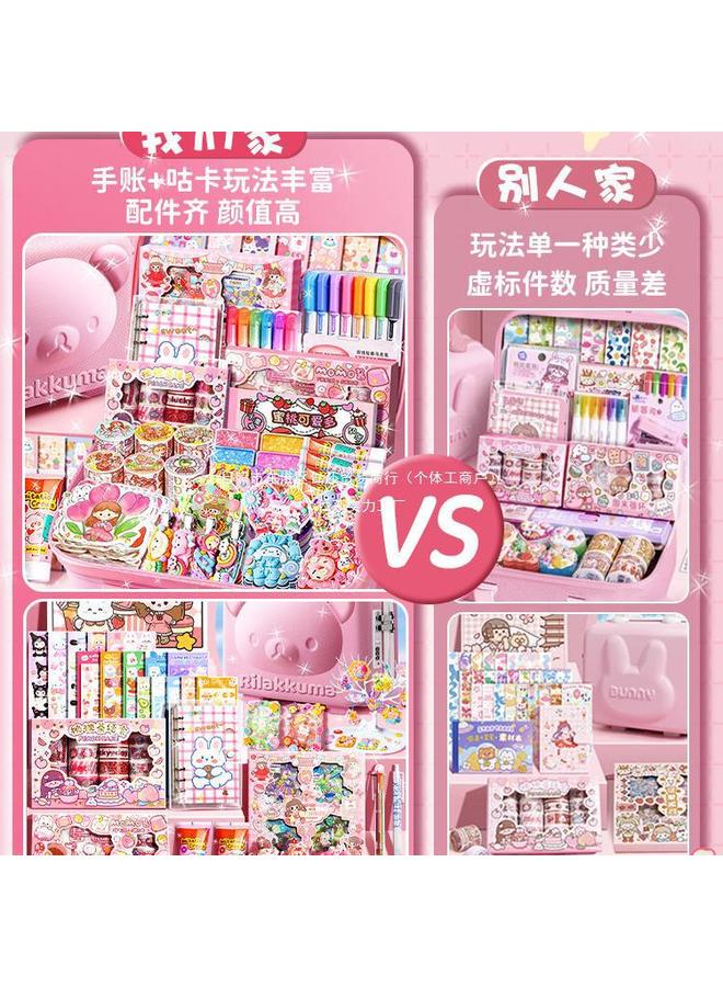 Bluejw Hand Account Suit Gift Box Girl's Hand Account Book Goo Card Suit Deluxe Edition Girl's Children's 61 Children's Toy Gift For Primary School Students - Image 4