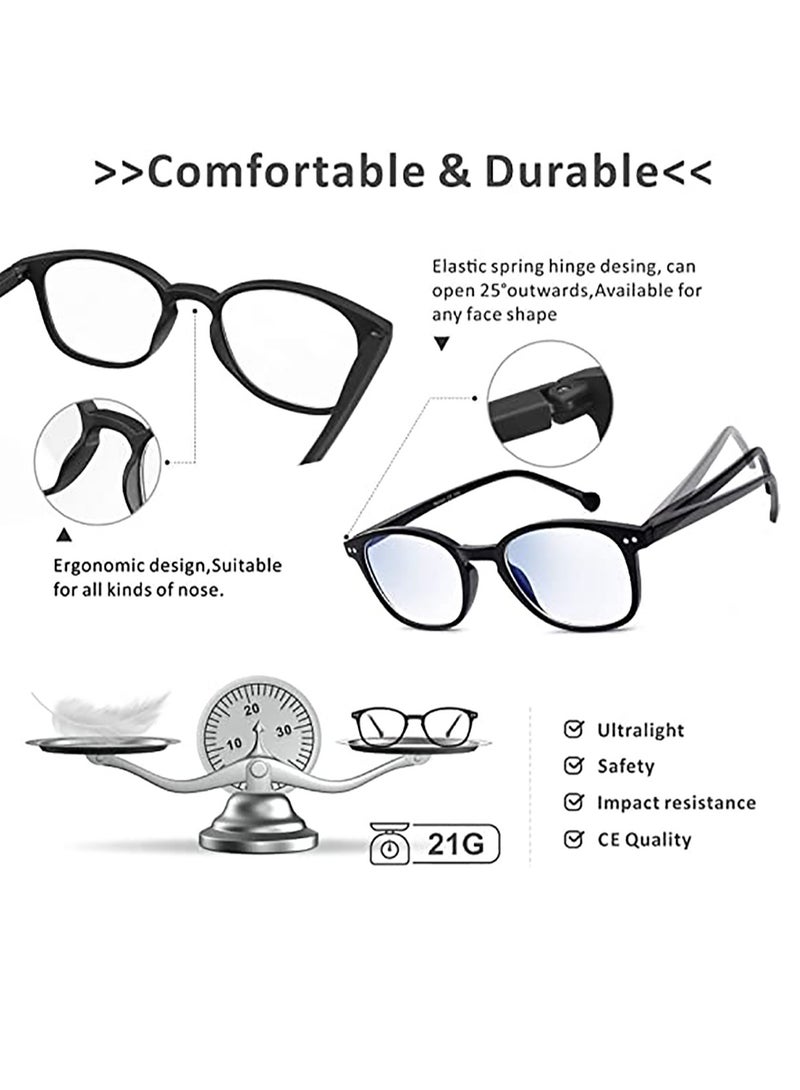 KASTWAVE Blue Light Filter Eyewear for Men & Women, Anti Blue Light Eyestrain UV Glare Blocking, TV Computer Gaming Glasses, Black - Image 4