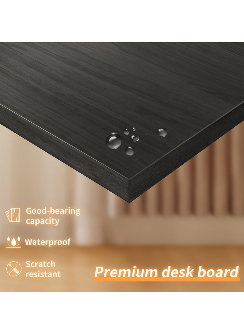 SHEIDLIN - Computer Desk，54" Gaming Desk, Home Office Desk Built-In Dual Storage Shelves & Triple Monitor Stand ， Storage Space-Savor, Modern Table, Black - Image 1