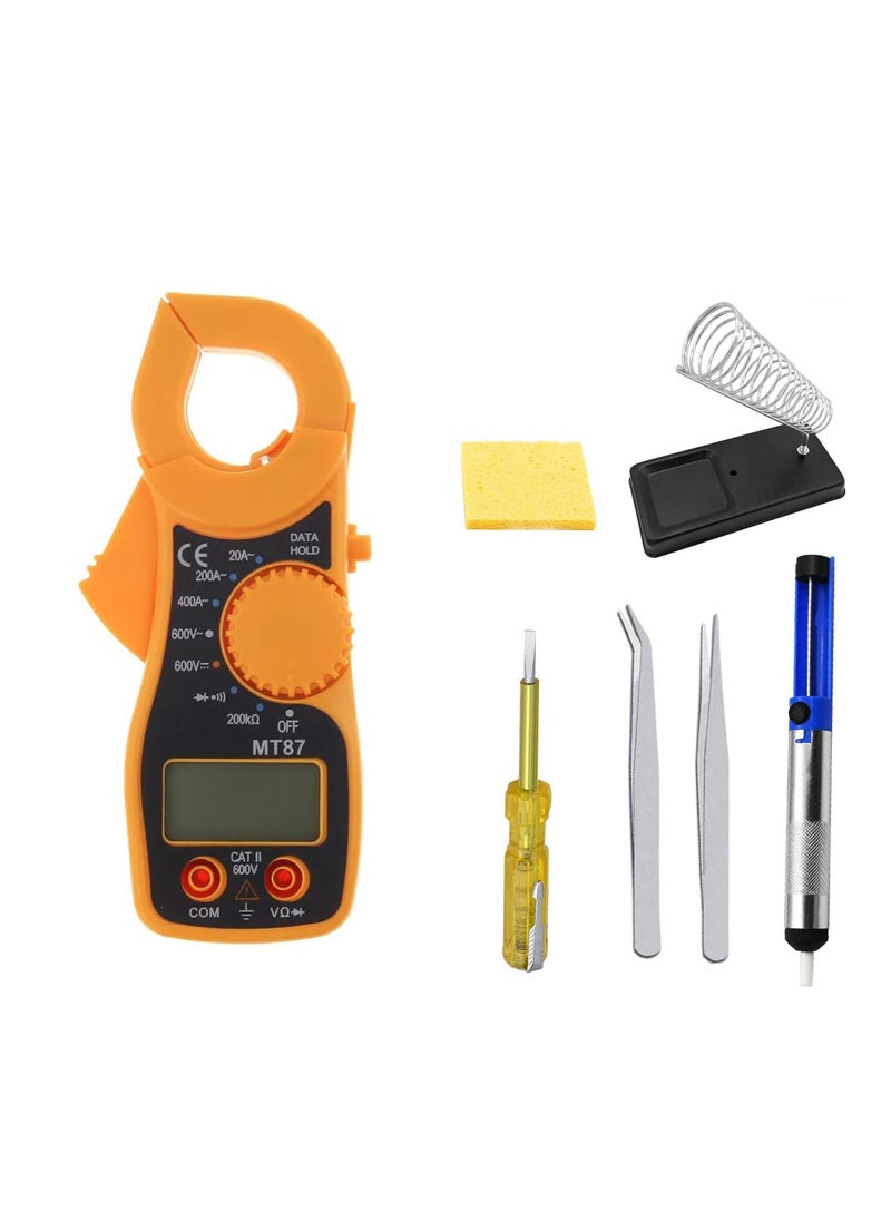 CRAFTS HAVELI CRAFTS HAVELI Combo of Digital Meter MT87 Iron Stand Sponge Tweezer 2Pc Tester Soldering Pump  - Image 1