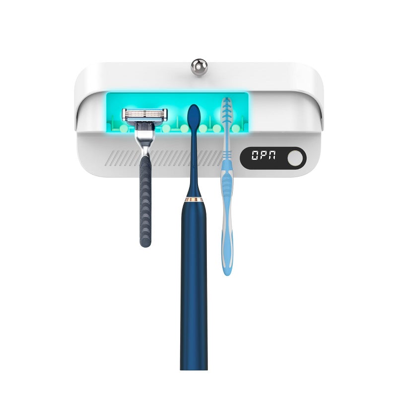 StarWin Toothbrush and Manual Razor Cleaner, Fan Drying Function, Wall Mounted Toothbrush Holder Suitable for Most Toothbrushes, No Drilling - Image 1