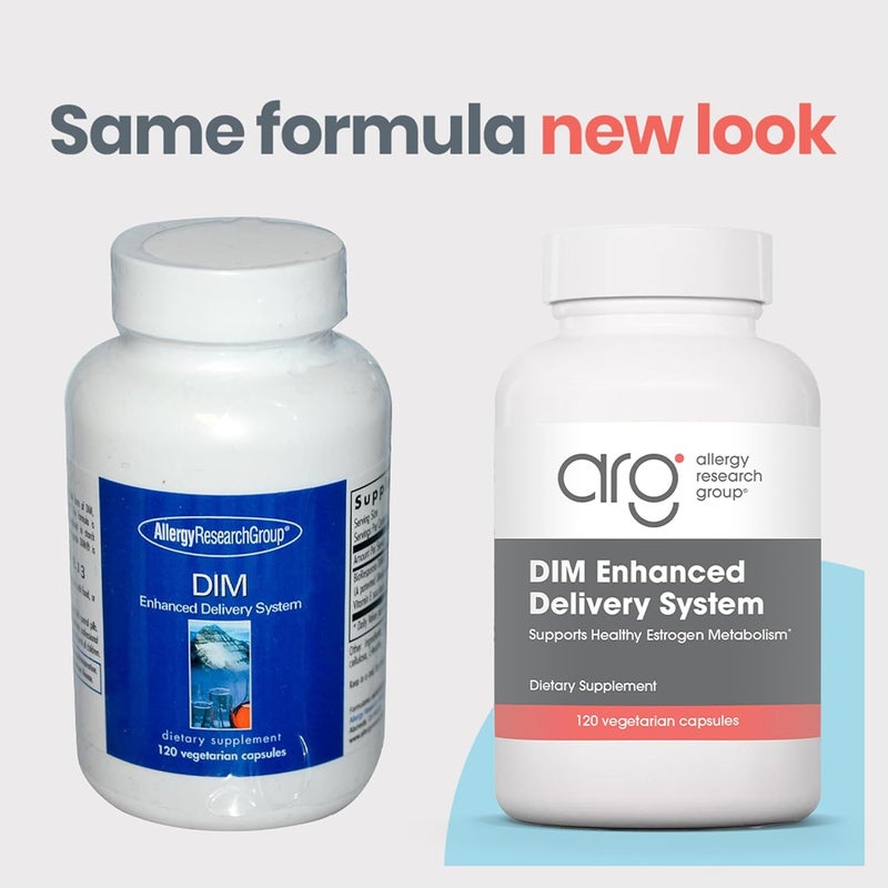 Allergy Research Group DIM Enhanced Delivery System  DIM Supplement for Women Estrogen Supplement for Women and Men Diindolylmethane for Hormone Balance Menopause Support  120 Vegetarian Capsules - Image 2