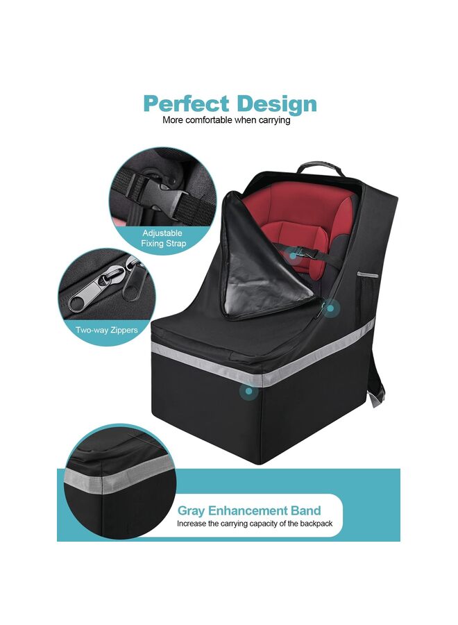 حقائب مقاعد السيارة للسفر الجوي، حقيبة سفر متينة لمقعد السيارة للطائرة، حقيبة فحص بوابة لمقاعد السيارة، حقيبة ظهر كبيرة مقاومة للماء، غطاء سفر لمقعد السيارة (رمادي) - Image 5