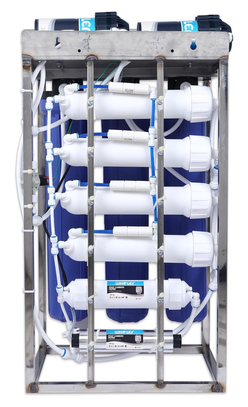 WHOLER 100 LPH RO PLANT Commercial water purifier 100 Liter Per Hour Blue Stainless steel Full Automatic with TDS Adjuster And Auto shut off function ROUVTDSAUTO SHUT OFF - Image 3