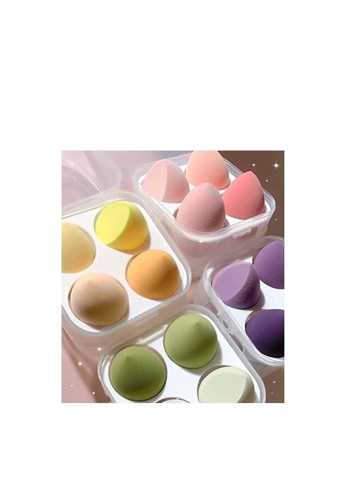 ORiTi ORiTi Makeup Sponge Set 4pcs Blender Multi-colored Beauty Foundation Blending Sponge for Liquid, Cream, and Powder Dry & Wet Use Makeup Sponge Egg (Green)  - Image 3
