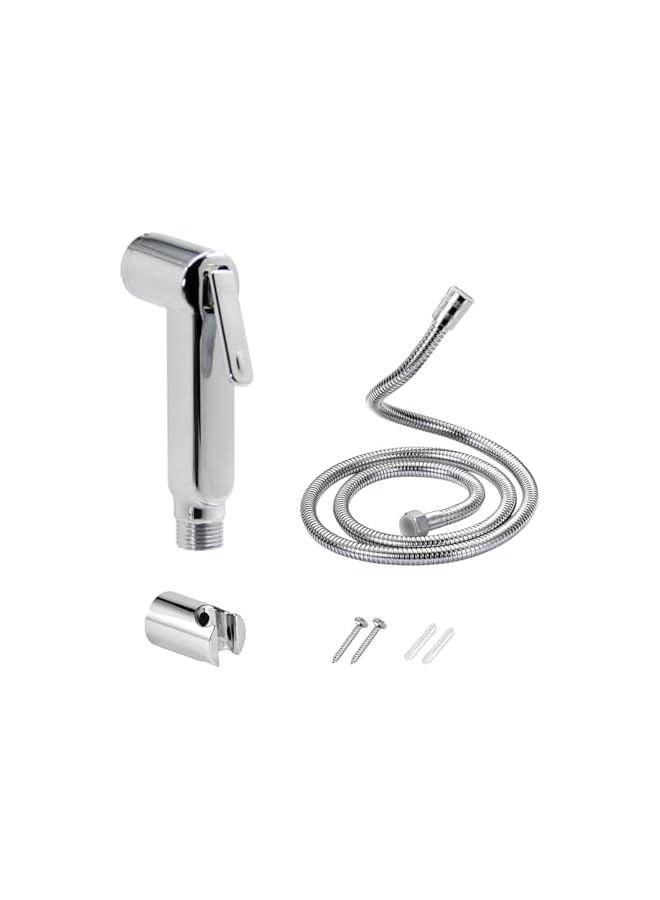 The Bros AZTON_S-3044 Premium Chrome Handheld Bidet Sprayer Set – 47” Stainless Steel Hose, Wall-Mounted Shattaf for Toilet, Personal Hygiene Washer, Leak-Proof and Easy Installation - Image 3