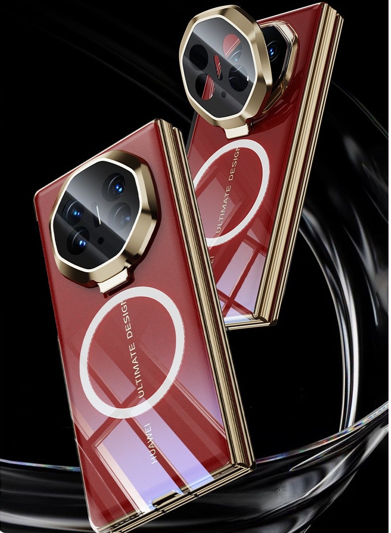 general Magnetic Case Compatible with Huawei Mate XT | Ultimate Design 2024, Plating Luxury Clear Cover Anti-Yellowing Camera Lens Protection Kickstand Shockproof Phone Back Case - Image 2