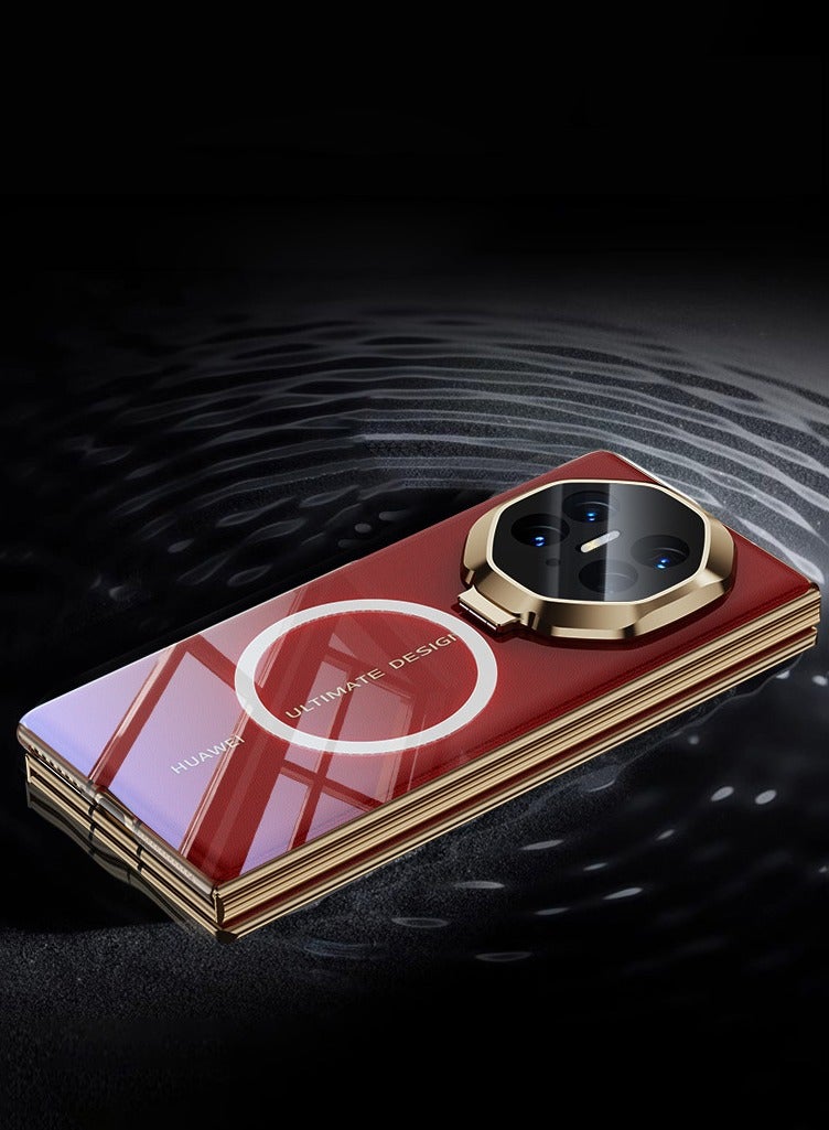 general Magnetic Case Compatible with Huawei Mate XT | Ultimate Design 2024, Plating Luxury Clear Cover Anti-Yellowing Camera Lens Protection Kickstand Shockproof Phone Back Case - Image 4