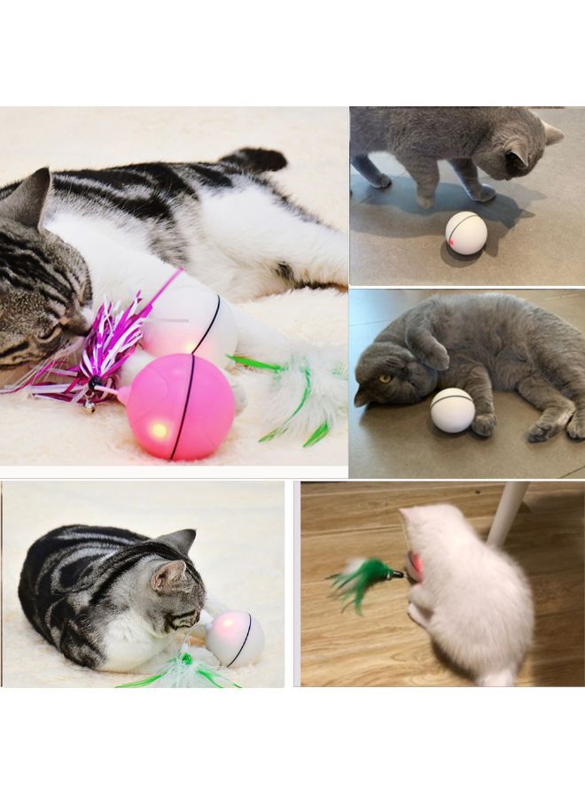 NIBEMINENT Interactive Rolling Ball Toy For Cat Pink 8 x 7.5 8cm - Image 2