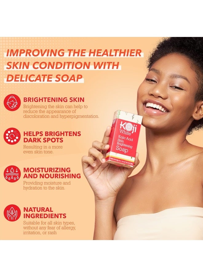 koji white Pure Kojic Acid Skin Brightening Soap for Dark Spot & Glowing Skin, Moisturizing for Face & Body, Acne Scars, Melasma, Uneven Skin Tone with Tea Tree, Coconut Oil, SLS & Paraben Free, Not Tested on An - Image 5