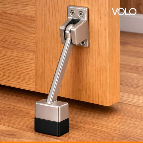 Volo Silver Satin Finish 5 Inch Fully Heavy Body Powerful Working Door Stopper (Color: Silver) - Image 3