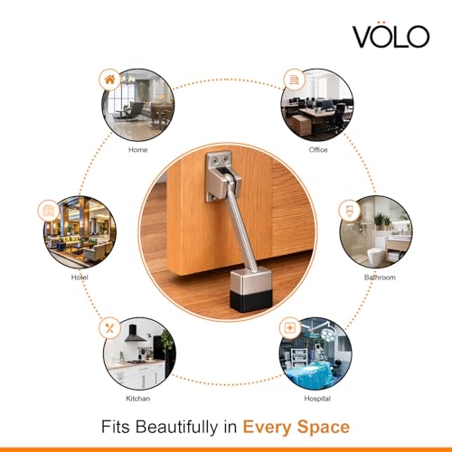 Volo Silver Satin Finish 5 Inch Fully Heavy Body Powerful Working Door Stopper (Color: Silver) - Image 4
