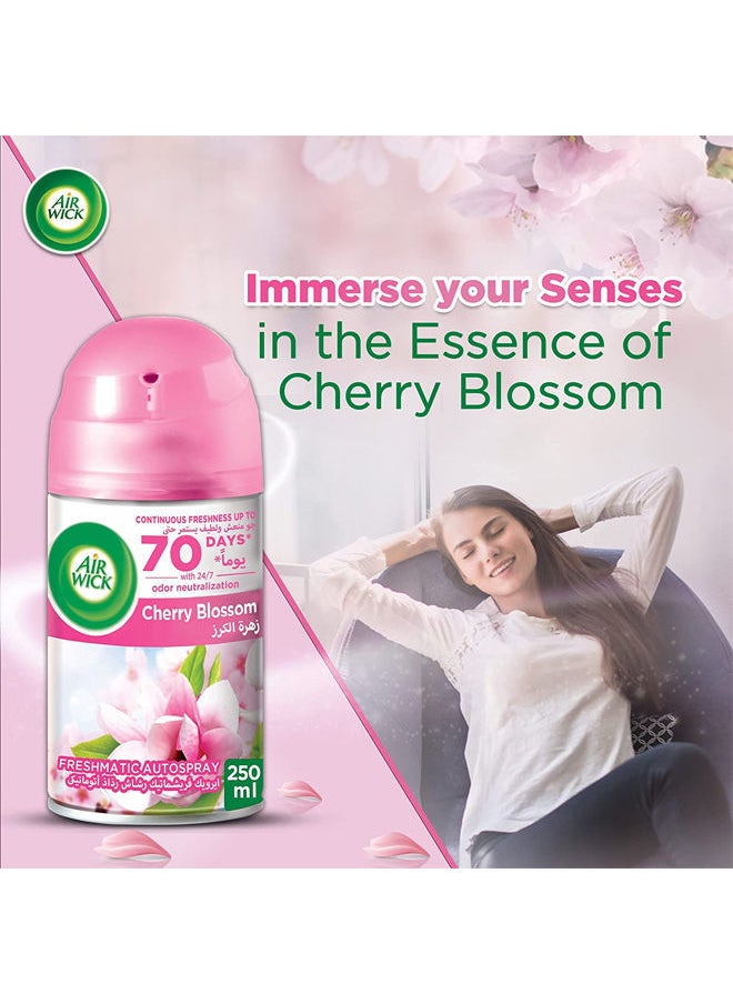 Air Wick Air Freshener Freshmatic Auto Spray Gadget with Refill - Cherry Blossom Fragrance 250ml Pack of 2  - Image 4