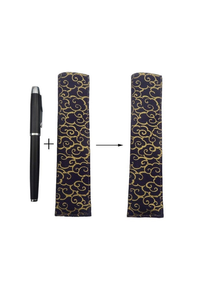 enyuwlcm Fabric Fountain Pen Case Single Pen Sleeve Holder For Pocket Vintage Pen Cover Waves And Propitious Clouds 2 Packs  - Image 5