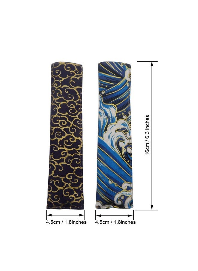 enyuwlcm Fabric Fountain Pen Case Single Pen Sleeve Holder For Pocket Vintage Pen Cover Waves And Propitious Clouds 2 Packs  - Image 2