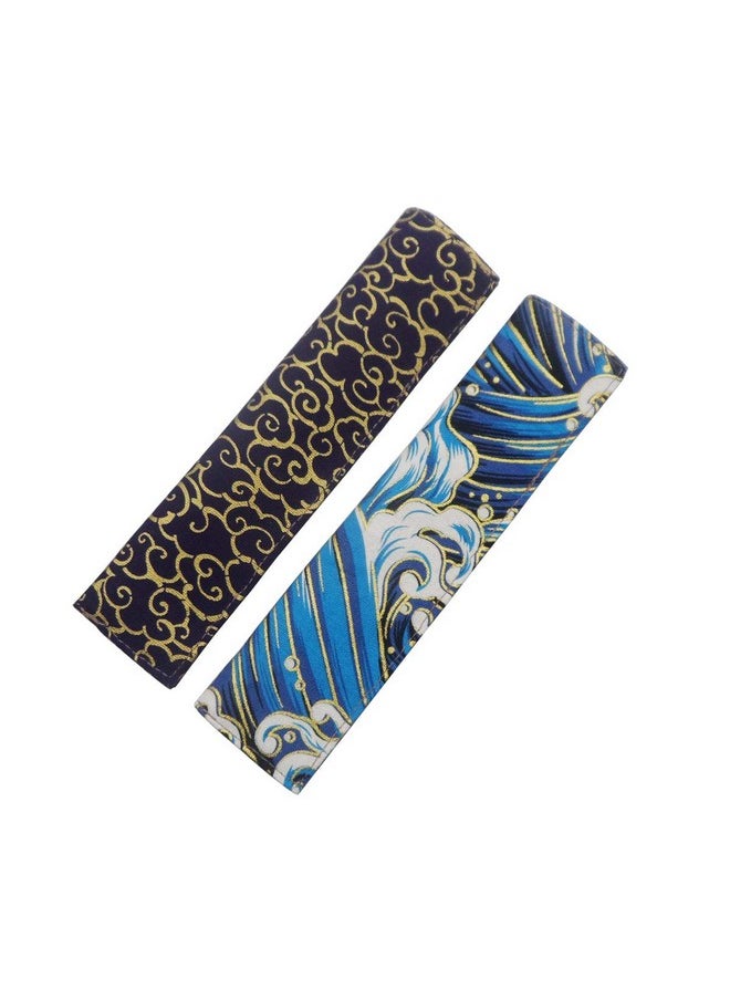 enyuwlcm Fabric Fountain Pen Case Single Pen Sleeve Holder For Pocket Vintage Pen Cover Waves And Propitious Clouds 2 Packs  - Image 1