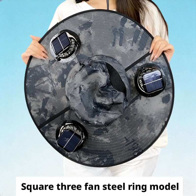 Solar Fan Hat with 3 Fans for Outdoor Fishing Sun Protection Bucket Hat - Image 5