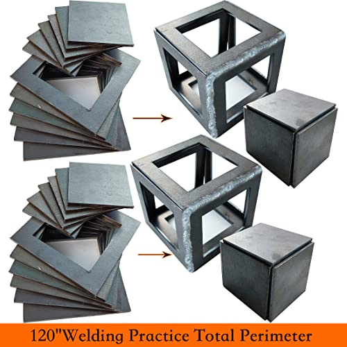 TAFEIDA Welding Practice Kit, 24 PCS Premium Welding Coupons, 11 Gauge 3&2 Inch Square Steel Welding Plate For novice at welding. A36 Steel Plate Welding Practice Kit. - Image 4