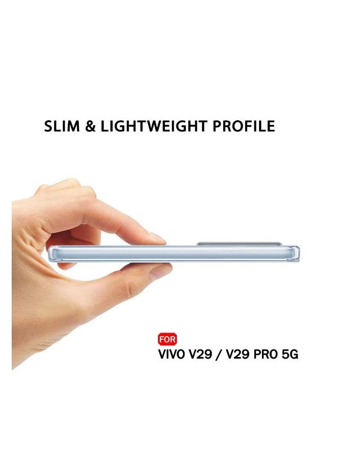 غطاء خلفي من السيليكون المقاوم للصدمات لهاتف Vivo V29 / V29 Pro (5G)، وزوايا حامية وظهر شبه شفاف متوافق مع Vivo V29 / V29 Pro (5G) (6.78 بوصة) (شفاف)