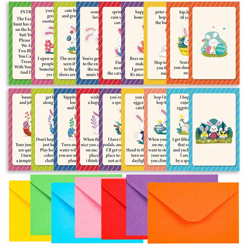 BEUFSE Outdoor Easter Scavenger Hunt Cards with Envelopes, Easter Egg Hunt, Outdoor Scavenger Hunt Games, Easter Bunny, Easter Party Activities, Indoor Easter Party Games-fhjxbk002 - Image 1