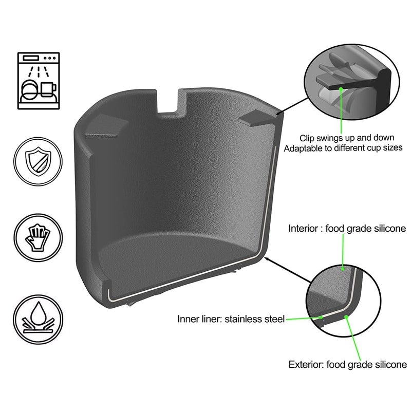 FINTHECH Anti-Spill Cup Holder, FINTHECH Desk Cup Holder,Silicone Suction Cup Holder for Smooth Flat Deskï¼ŒHolds Cups (White). - Image 3