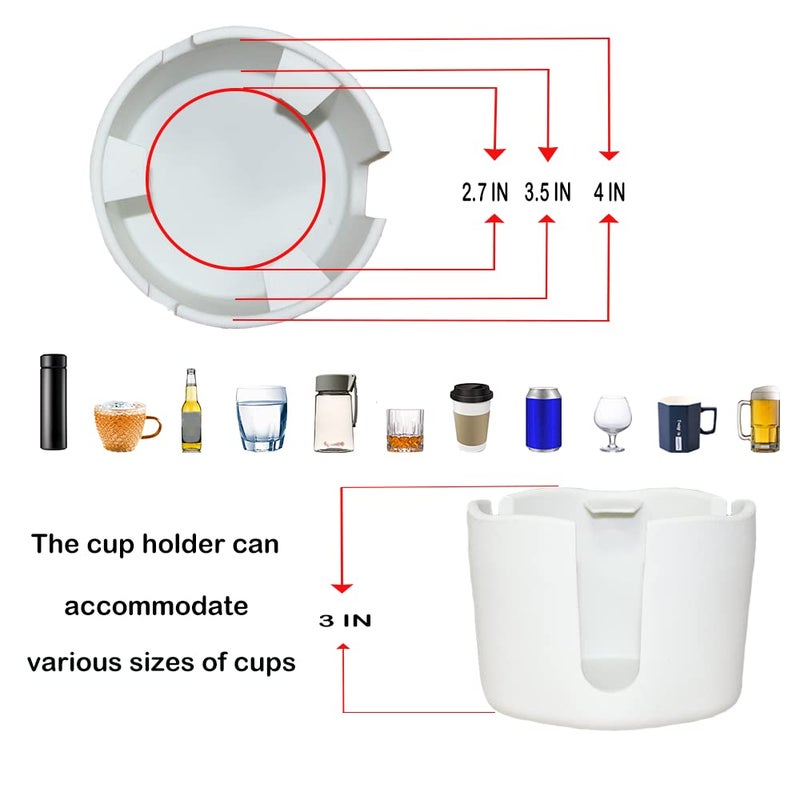 FINTHECH Anti-Spill Cup Holder, FINTHECH Desk Cup Holder,Silicone Suction Cup Holder for Smooth Flat Deskï¼ŒHolds Cups (White). - Image 5