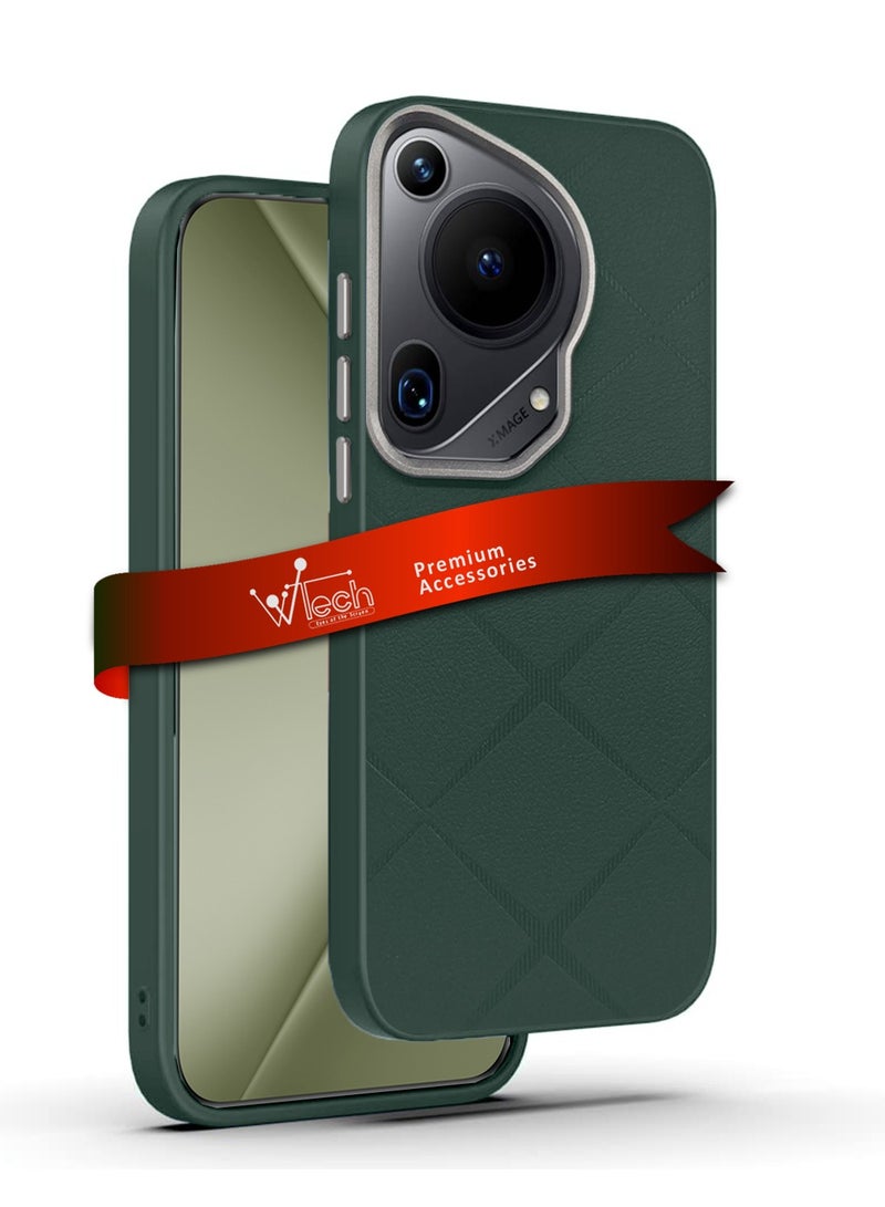 Wtech Silicone Luxury Plating Raised Camera Lips Protective Case Cover For Huawei Pura 70 Ultra 5G 2024 Dark Green - Image 1