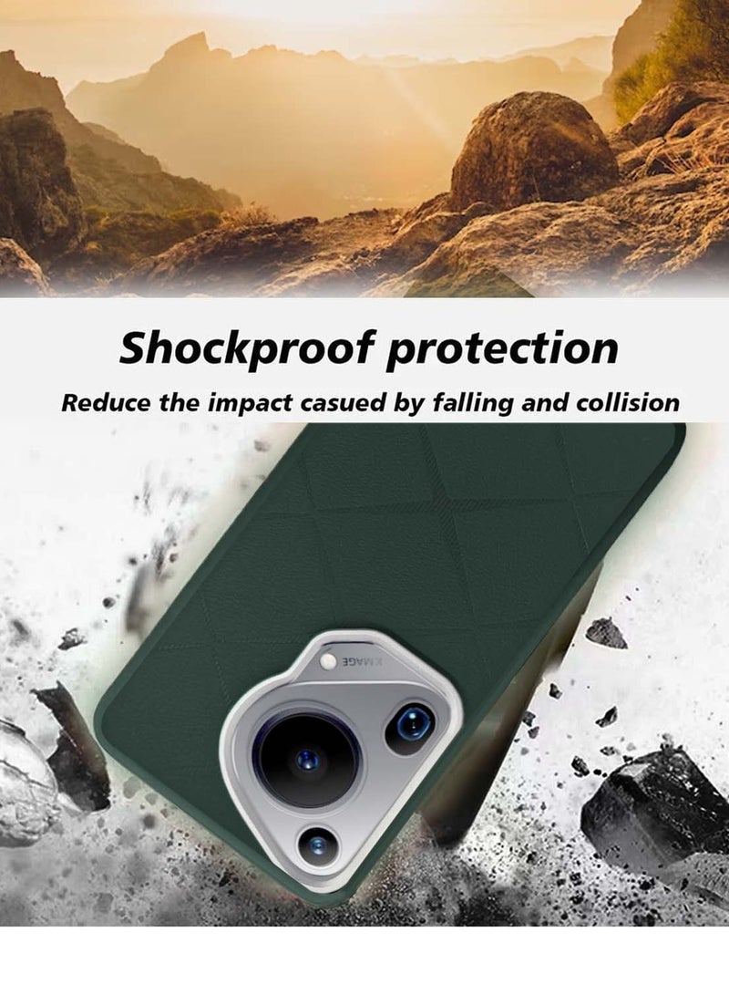 Wtech Silicone Luxury Plating Raised Camera Lips Protective Case Cover For Huawei Pura 70 Ultra 5G 2024 Dark Green - Image 3