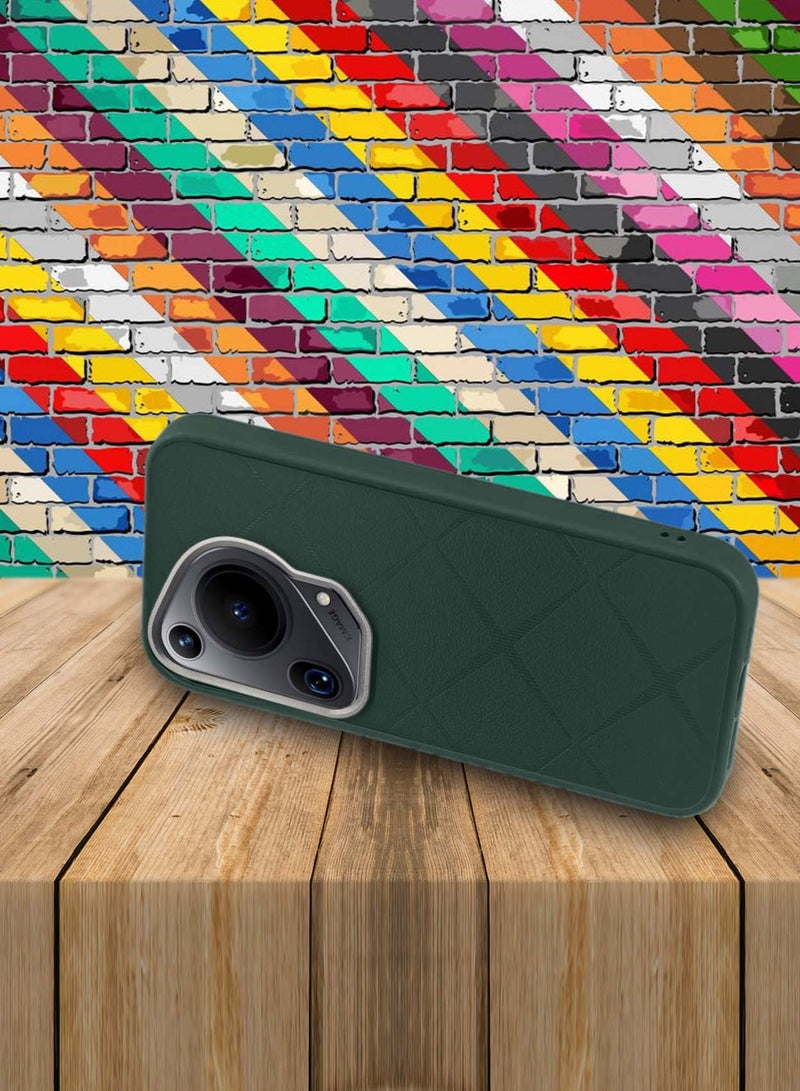 Wtech Silicone Luxury Plating Raised Camera Lips Protective Case Cover For Huawei Pura 70 Ultra 5G 2024 Dark Green - Image 4