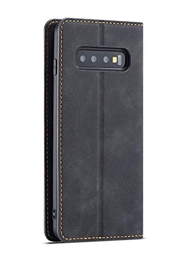 NIBEMINENT - For Samsung Galaxy A80/90 Phone Case Flip Cover Anti-Fall Leather Black - Image 1