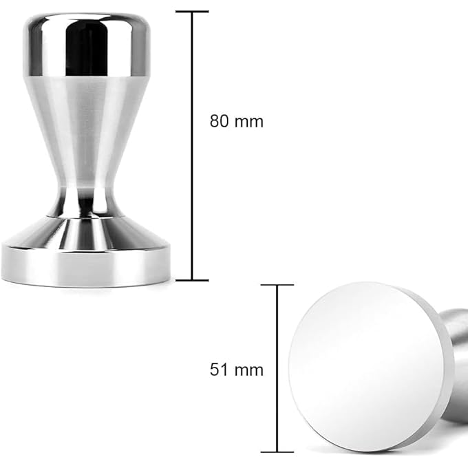 سكاي تاتش مكبس قهوة اسبريسو 51 مم مع قاعدة ومقبض من الفولاذ المقاوم للصدأ، مكبس حبوب قهوة اسبريسو متين - Image 2