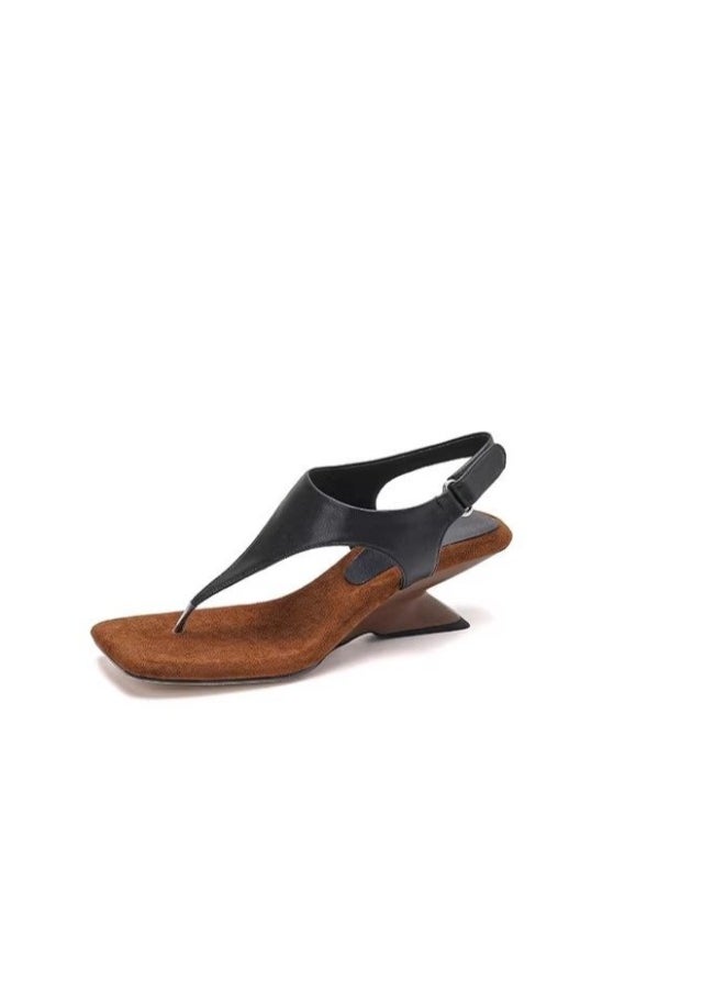 Rup Art Women’s Party Sandals with One-Word Buckle – Open Toe Hook-and-Loop Clip Style – Elegant Summer Footwear  - Image 1