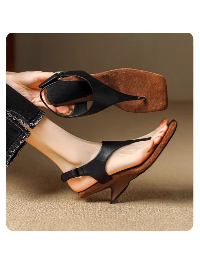 Rup Art Women’s Party Sandals with One-Word Buckle – Open Toe Hook-and-Loop Clip Style – Elegant Summer Footwear  - Image 5