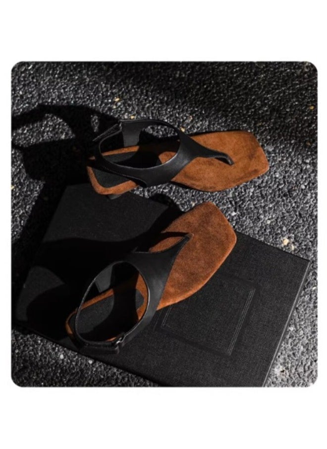 Rup Art Women’s Party Sandals with One-Word Buckle – Open Toe Hook-and-Loop Clip Style – Elegant Summer Footwear  - Image 3