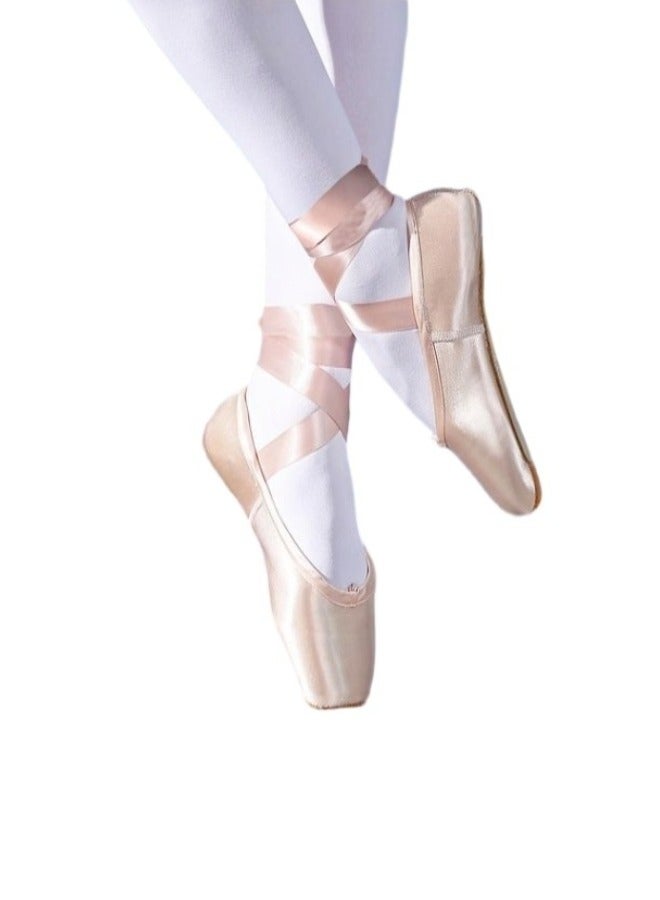 ShebSheb Pointe Ballet Shoes For Kids Girls Youth Women,Professional Ballet Shoes With Ribbon For Ballet Dance Stage  - Image 1