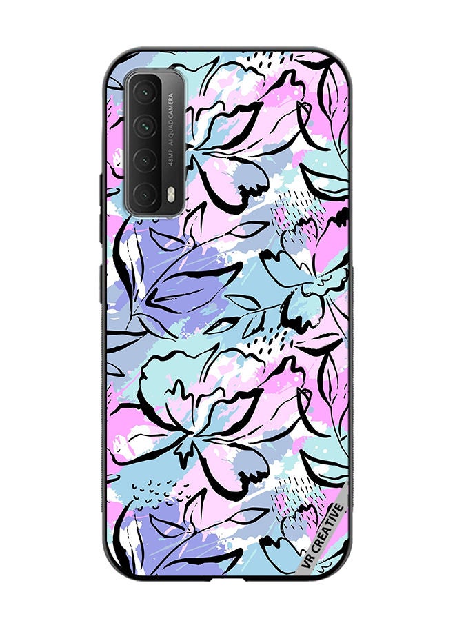 VR CREATIVE Protective Case Cover For Huawei Y7a Abstract Flowers Print Design Multicolour - Image 1