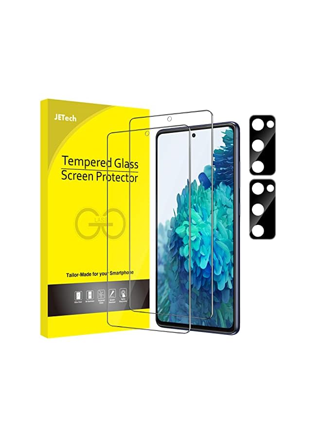 Jetech Screen Protector For Samsung Galaxy S20 Fe 6.5-Inch With Camera Lens Protector, Tempered Glass Film, Fingerprint Id Compatible, Hd Clear, 2-Pack Each - Image 2