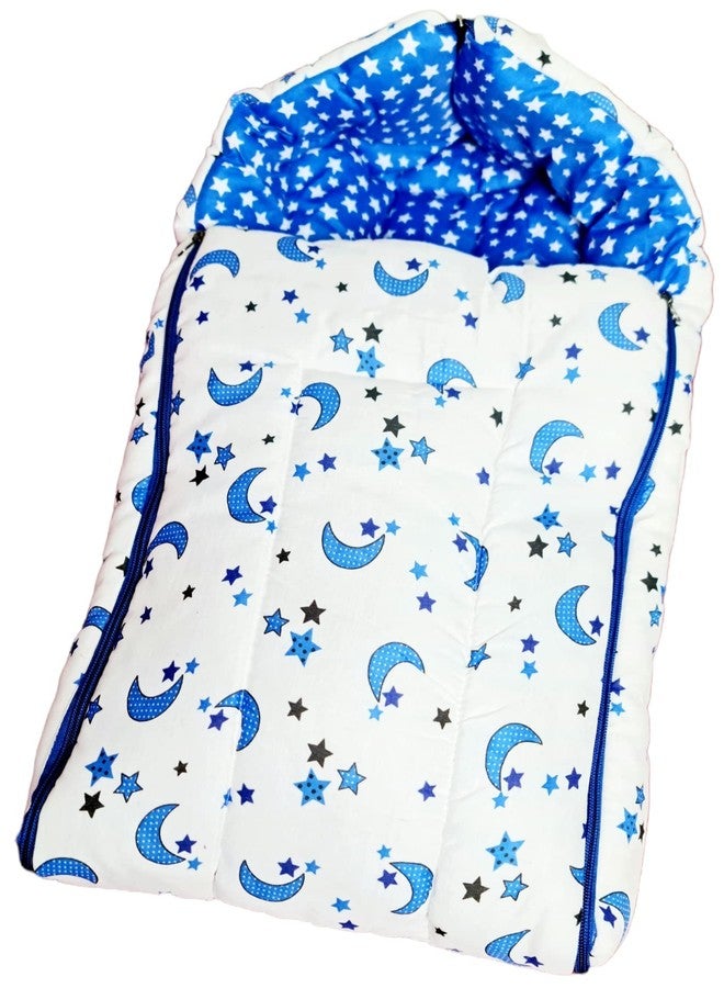 First Kick Baby Compressible Sleeping Bag Pack of Soft Cotton Fiber Filled Security Bag Royal Blue White - Image 3