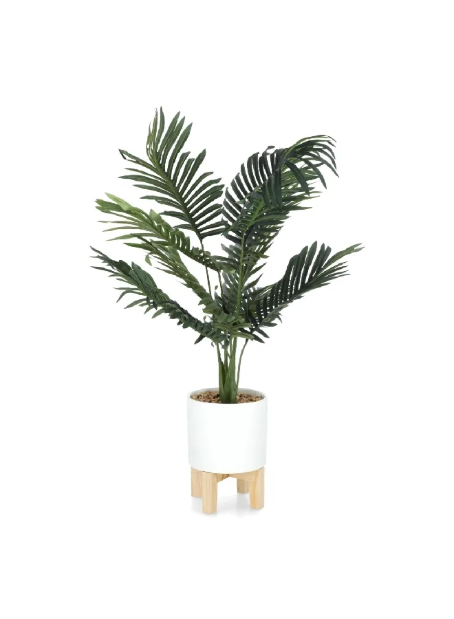 atmosphera Decorative Artificial Palm Tree with Wooden Based Pot Multicolor 72 x 60 x 60 cm 160076