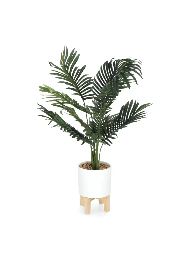 atmosphera Decorative Artificial Palm Tree with Wooden Based Pot Multicolor 72 x 60 x 60 cm 160076