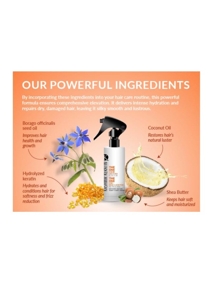 Kashmir Keratin THE ONE Leave In Mask 12 in 1 Hair Treatment 3.38 Fl Oz. NEW PRESENTATION/NEW FORMULA  - Image 3