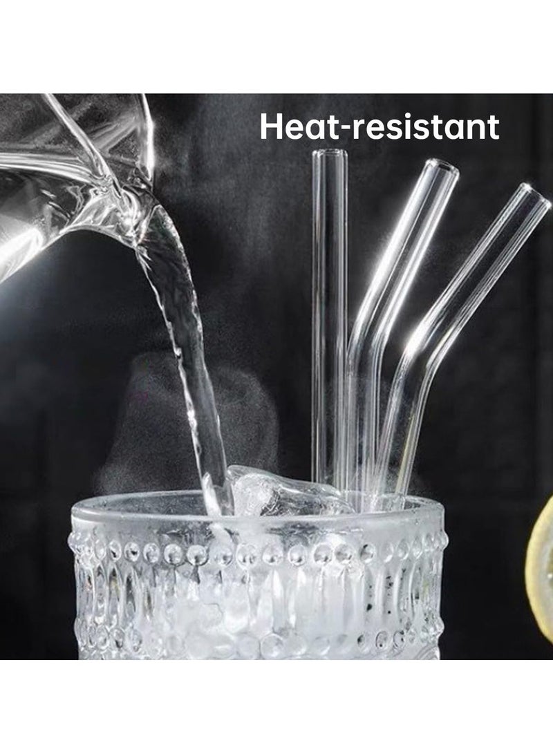 Glass Transparent Straw Set 5 Pieces - 4 x Straws, 1 x Brush, Healthy and Eco-friendly, Suitable for Everyday Drinking, Breakfast, Juice  - Image 3