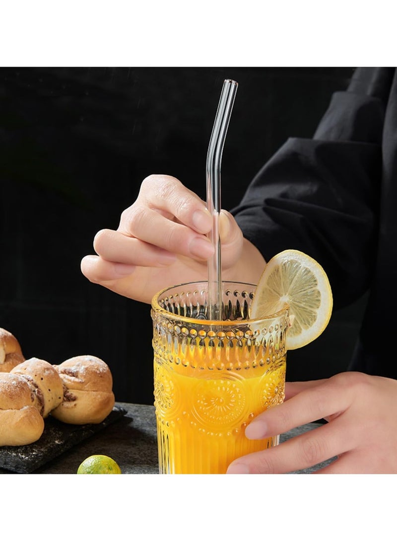 Glass Transparent Straw Set 5 Pieces - 4 x Straws, 1 x Brush, Healthy and Eco-friendly, Suitable for Everyday Drinking, Breakfast, Juice  - Image 2